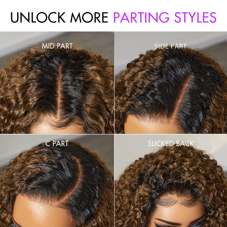 1 SEC INSTALL WIG | Sun-kissed Ombre Blonde Kinky Curly Glueless 5x5 Clouse Pre-Cut Lace Wig - US Only-09