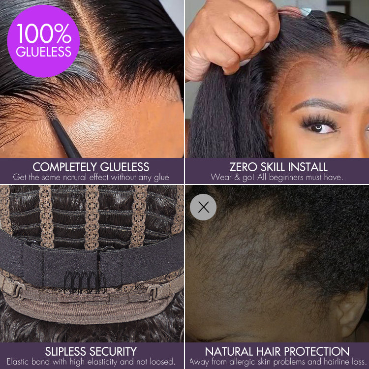 Beginner Friendly Brown Loose Wave Glueless Minimalist Lace Shoulder Length Wavy Bob Wig with Bangs-09