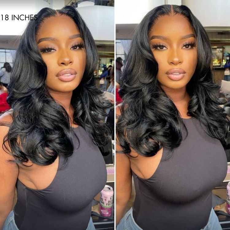 Trendy Layered Cut Loose Body Wave 5x5 Closure HD Lace Glueless Mid Part Long Wig - US Only-12