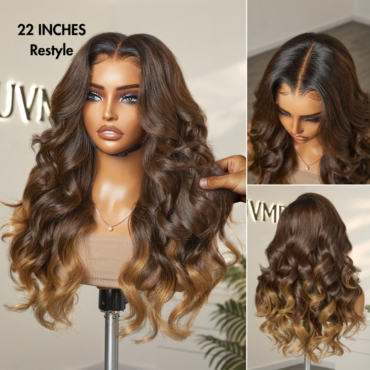Luvme Hair PartingMax Glueless Wig Ombre Brown Loose Body Wave 7x6 Closure HD Lace Wig - US Only-03