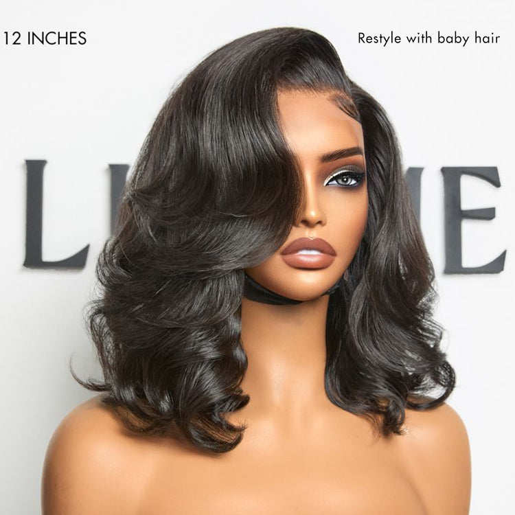 PreMax Wigs - Honey Brown with Blonde Highlights / Natural Black Bouncy Body Wave Glueless 13x4 Frontal Lace Human Hair Wig-17