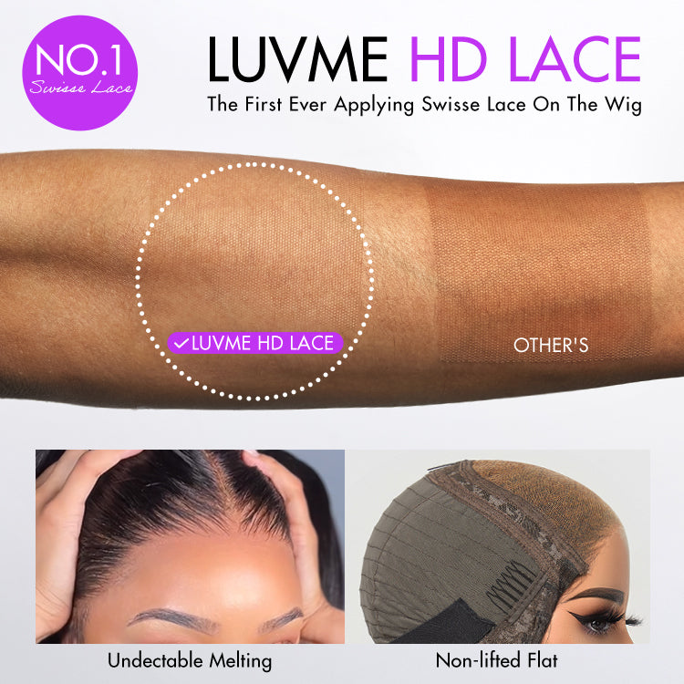 Luvme Hair 180% Density Honey Blonde Highlight Silky Straight Glueless 5x5 Closure HD Lace Long Wig-14