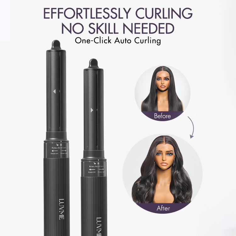 Luvme Hair 4-in-1 styling hair dryer set with US plug, showcasing versatile attachments for effortless hair styling.