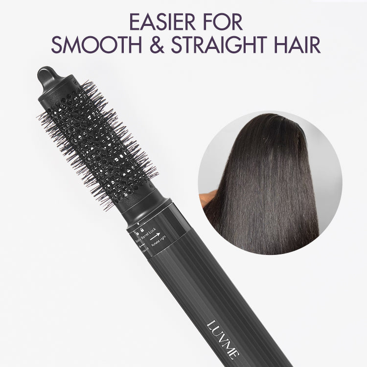 Luvme Hair 4-in-1 styling hair dryer set with US plug, featuring multiple styling attachments for versatile hair styling.