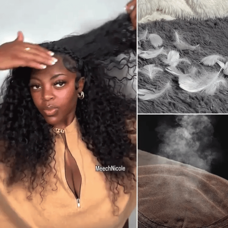 AiryFit™ Water Wave Ear-to-Ear 13x6 HD Lace Frontal Curly Wig by Luvme Hair, glueless, lightweight scalp care wig shown on a model.