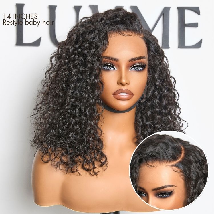 Luvme Hair AiryFit™ water wave scalp care wig with 13x6 HD lace and curly style, featuring ear-to-ear coverage and glueless fit.