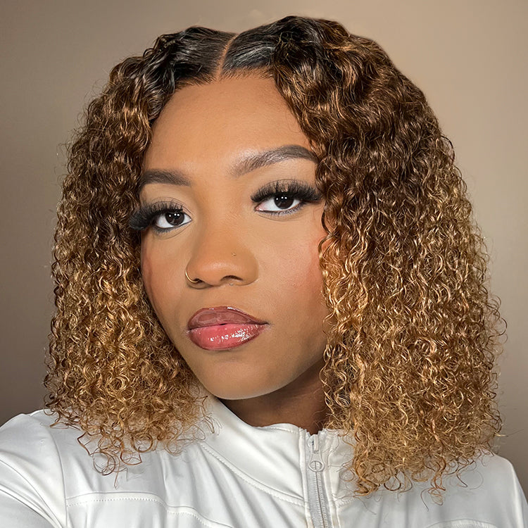 1 SEC INSTALL WIG | Sun-kissed Ombre Blonde Kinky Curly Glueless 5x5 Clouse Pre-Cut Lace Wig - US Only-05