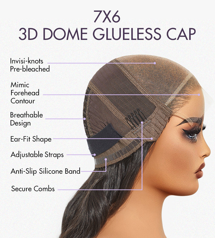 Luvme Hair PartingMax Glueless Wig Silky Straight 7x6 Closure HD Lace Pre Plucked & Bleached Breathable Cap - US Only-16