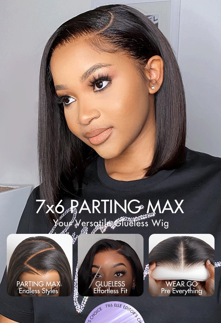 Special Deal | Luvme Hair PartingMax Glueless Wig Silky Blunt Bob Cut 7x6 Closure HD Lace Wig Breathable Cap-18