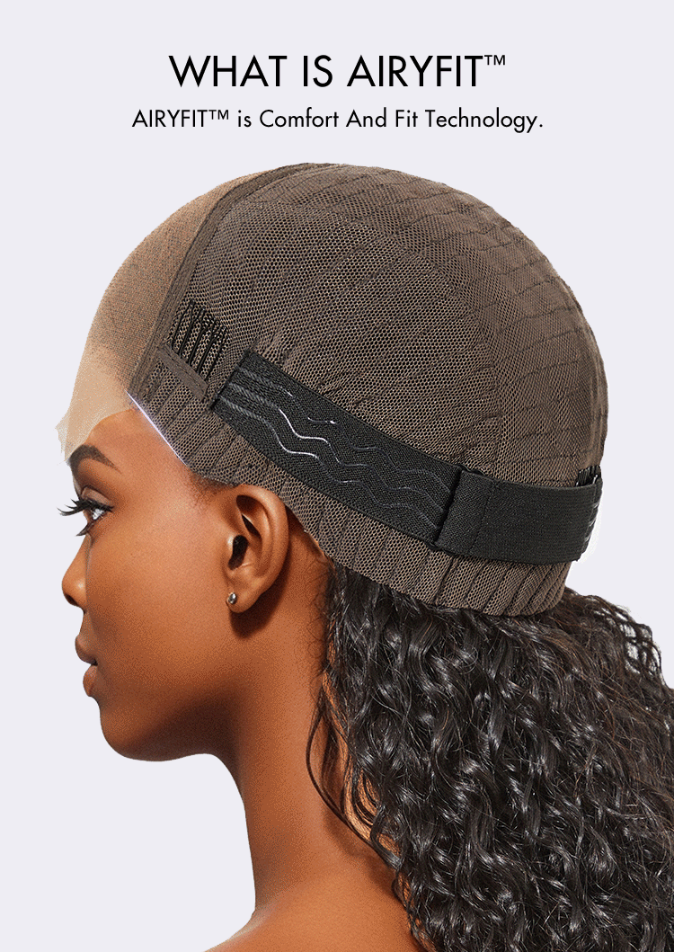 AiryFit™ Scalp Care Wigs | Effortless Water Wave Snugfit Glueless 5x5 Closure Pre-Cut Lace Curly Wig-18