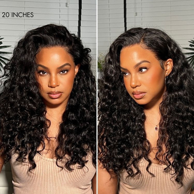 Luvme Hair water wave 7x6 closure lace wig with HD lace, 100% human hair, ready-to-wear, natural parting and glueless design