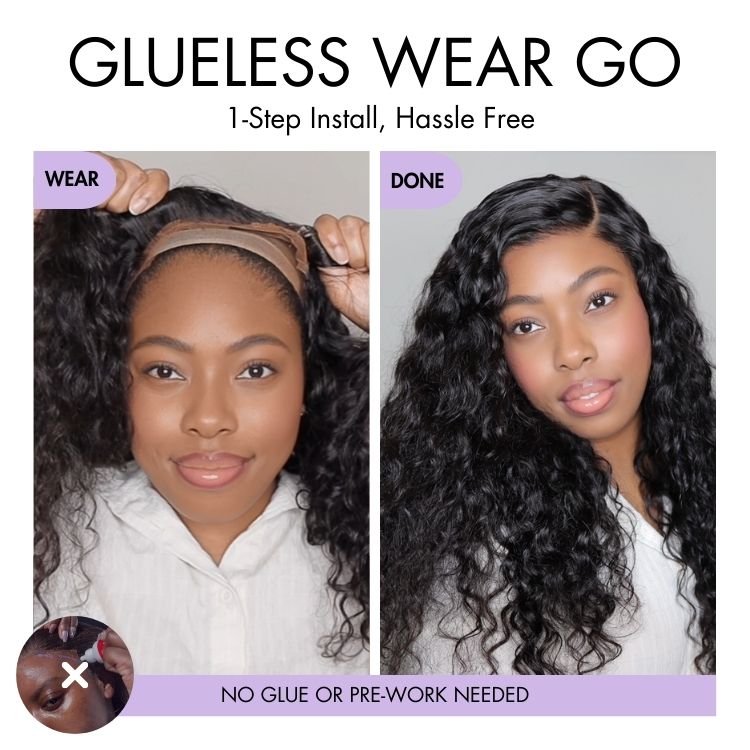 Luvme Hair water wave 7x6 closure lace wig with HD lace, 100% human hair, ready-to-wear glueless wig, natural parting detail