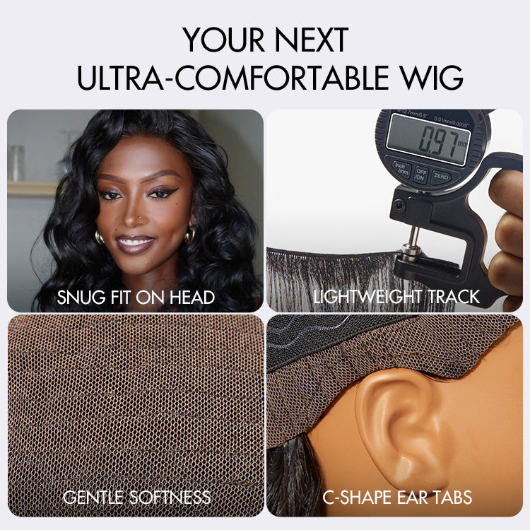 AiryFit™ Scalp Care Wigs - Deep Parting Loose Body Wave Human Hair Wig 11x6 Frontal HD Lace Glueless Wig-03