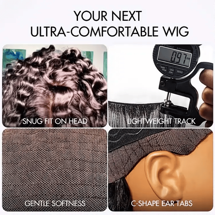 AiryFit™ Scalp Care Wigs | Effortless Water Wave Snugfit Glueless 5x5 Closure Pre-Cut Lace Curly Wig-13