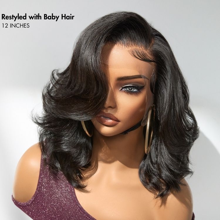 New Customers Only | PreMax Wigs - Honey Blonde Highlight / Natural Black / Ombre Blonde Bouncy Body Wave Glueless 13x4 Frontal Lace Human Hair Wig-04