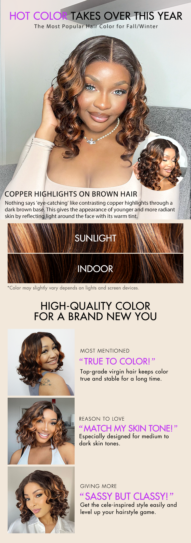 Weekly Special | Elegant Brown Ombre Loose Wave Minimalist HD Lace Glueless Short Wig 100% Human Hair Pre-Cut Lace-10