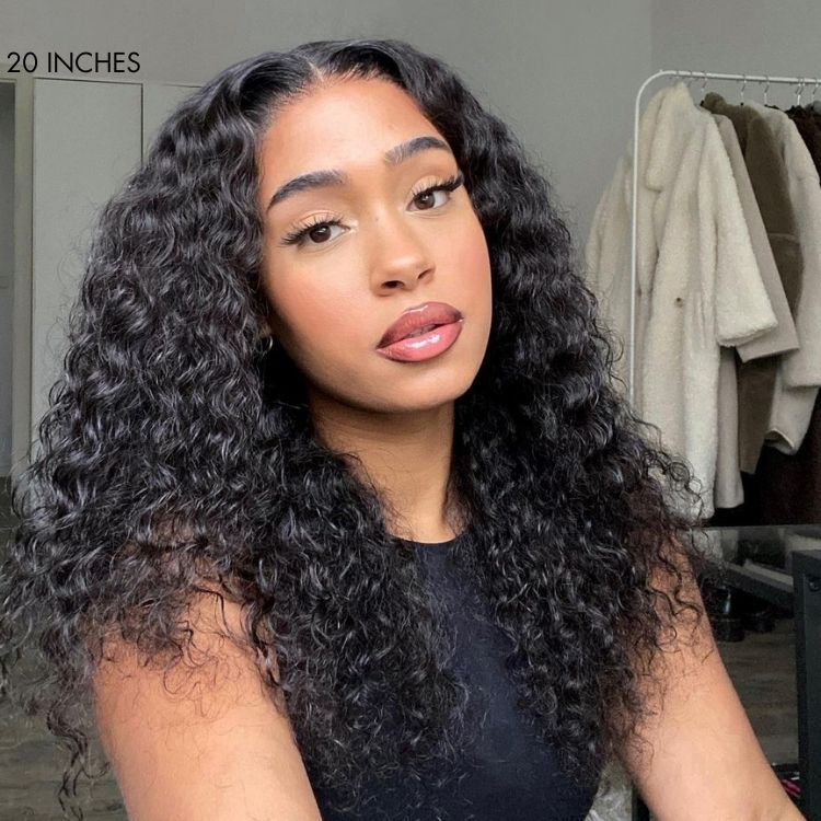 Luvme U Part Wig with body wave, straight, kinky, and deep wave human hair styles, featuring natural-looking hair and U part construction.