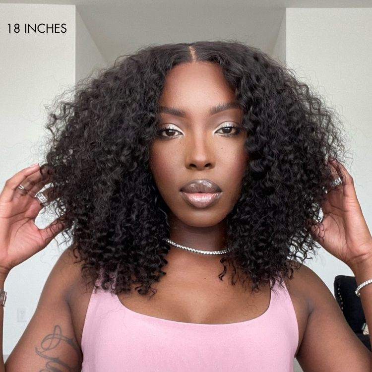 Exclusive Sale | Protective V Part Glueless Long Wig 100% Human Hair (Kinky Straight / Body Wave / Jerry Curly)-05