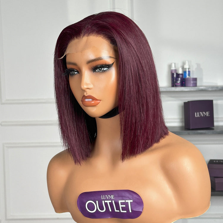 Special Deal | Easy Install & Effortless Dark Plum Glueless Blunt Cut Bob 4x4 Closure Lace Wig-01