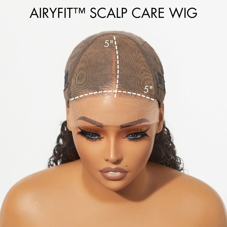 AiryFit™ Scalp Care Wigs - Blonde Highlight Water Wave Snugfit Glueless 5x5 Closure Lace Long Curly Wig Pre-Cut Lace-14