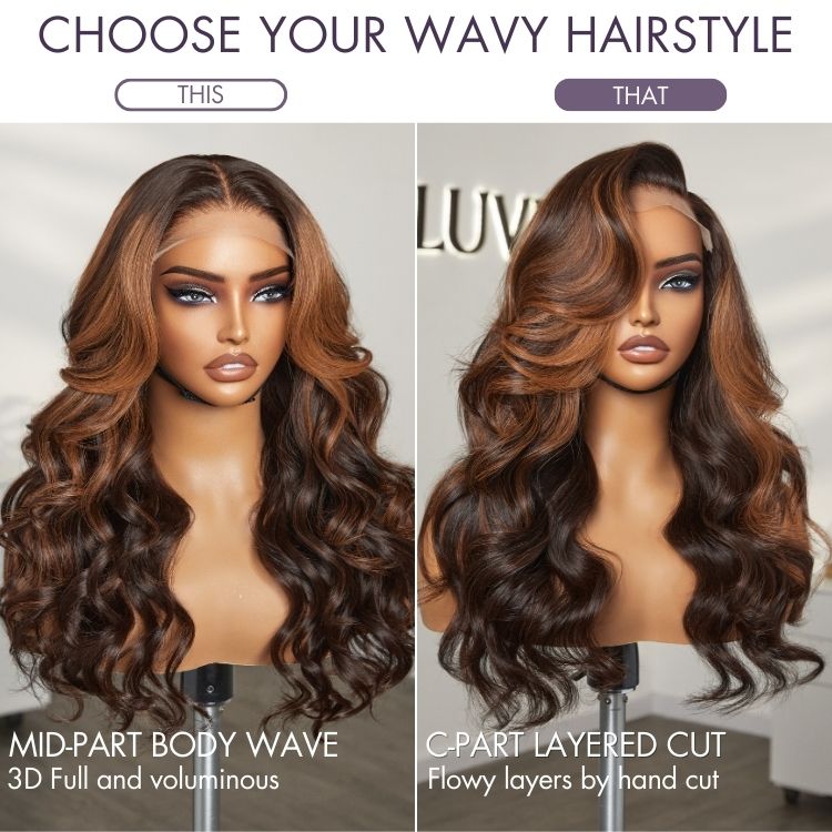 Special Deal | Elegant Copper Ombre Highlights Loose Body Wave Glueless 5x5 Closure Pre-Cut Lace Wig Breathable Cap-02