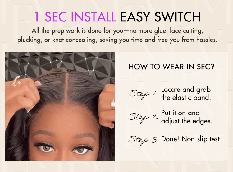 VIP DAY ONLY | 14 Inches Gorgeous Natural Black Loose Wave 5x5 Closure Lace Glueless Short Wig - US Only-07