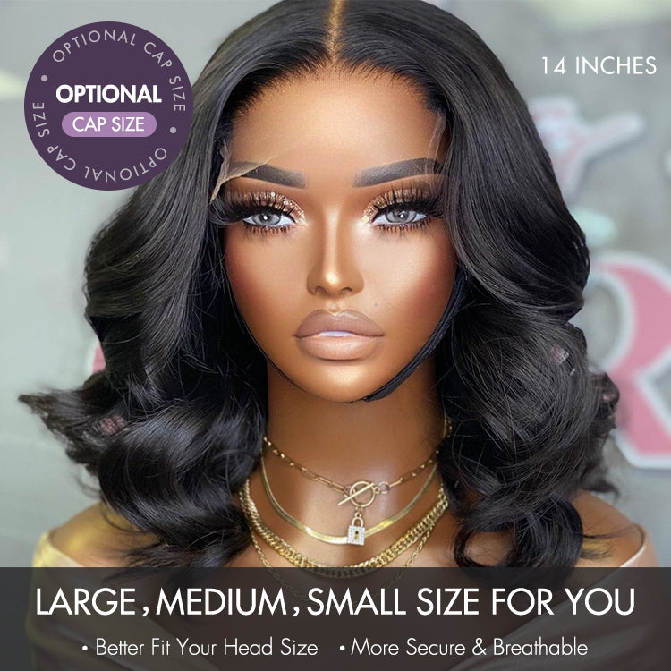 1 SEC INSTALL WIG | Gorgeous Natural Black Loose Wave 5x5 Closure Lace Glueless Short Wig 100% Human Hair | Large & Small Cap Size-04