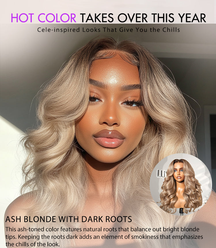 VIP ONLY | Gorgeous Loose Body Wave Ash Blonde Hair Wig Glueless 5x5 Closure Lace Wig Breathable Cap-11