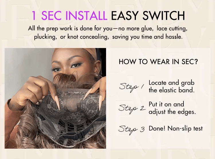 10 inches=$79 | Beginner Friendly Brown Loose Wave Glueless Minimalist Lace Bob Wig with Bangs-05