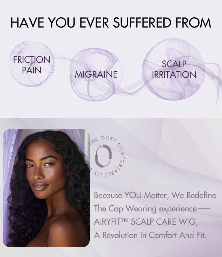 AiryFit™ Scalp Care Wigs - Deep Parting Water Wave Human Hair Wig Glueless 11x6 Frontal HD Lace Curly Wig-12