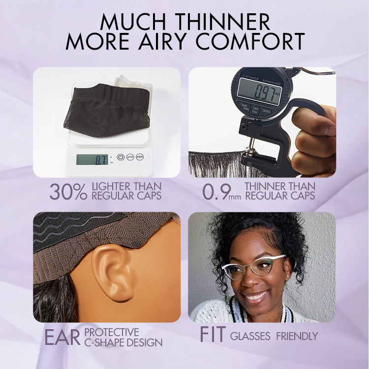 AiryFit™ Scalp Care Wigs - Deep Parting Water Wave Human Hair Wig Glueless 11x6 Frontal HD Lace Curly Wig-16