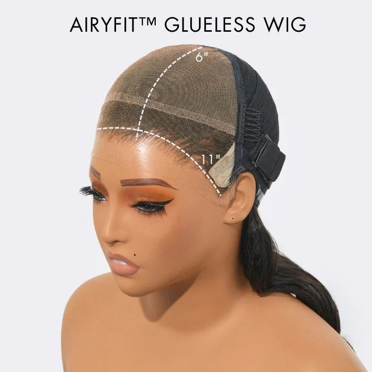 AiryFit™ Scalp Care Wigs - Deep Parting Water Wave Human Hair Wig Glueless 11x6 Frontal HD Lace Curly Wig-10