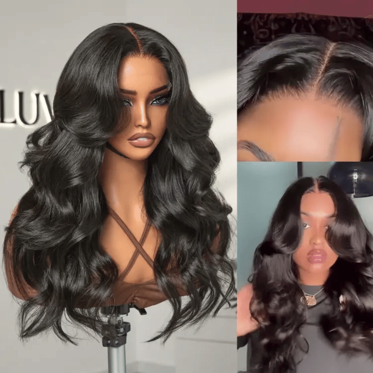 Trendy Layered Cut Loose Body Wave 5x5 Closure HD Lace Glueless Mid Part Long Wig - US Only-07