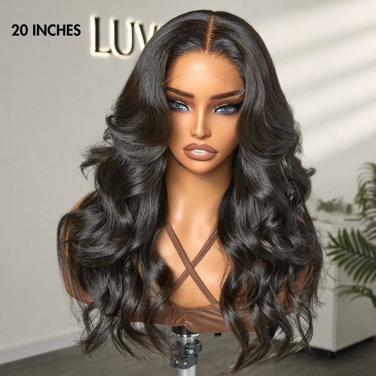 Trendy Layered Cut Loose Body Wave 5x5 Closure HD Lace Glueless Mid Part Long Wig - US Only-14