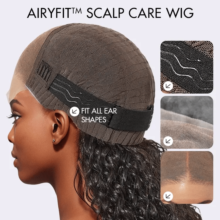 AiryFit™ Scalp Care Wigs - Brown Highlights Silky Blunt Cut Bob Snugfit Glueless Minimalist HD Lace Wig Pre-Cut Lace-04