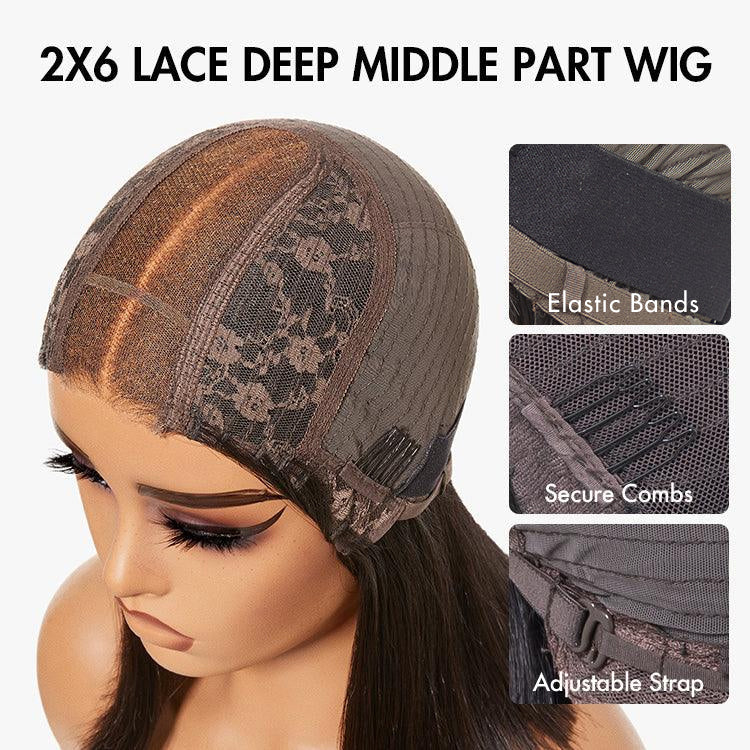 Easily Redyed 613 Blonde Blunt Cut Bob Wig Glueless Deep Middle Part 2x6 HD Lace Wig Pre-Cut Lace-08