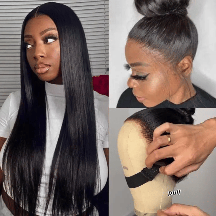 PreMax Wigs - Flexi-Fit Invisi Drawstring Cap 360 HD Lace Silky Straight Human Hair Wig Natural Hairline-01