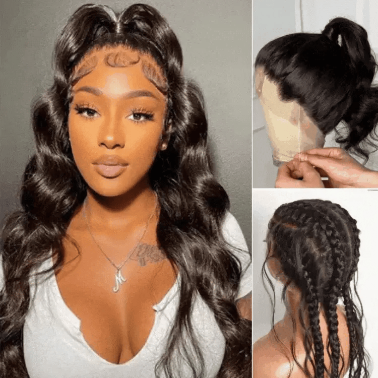 Luvme Hair Full Lace Classy Natural Black Body Wave / Straight Free Parting Half Up Half Down Wig
