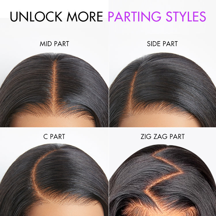 Luvme wet and wavy 5x5 closure lace water wave wig with side part, human hair, pre-cut, glueless 4x4 closure wig on model