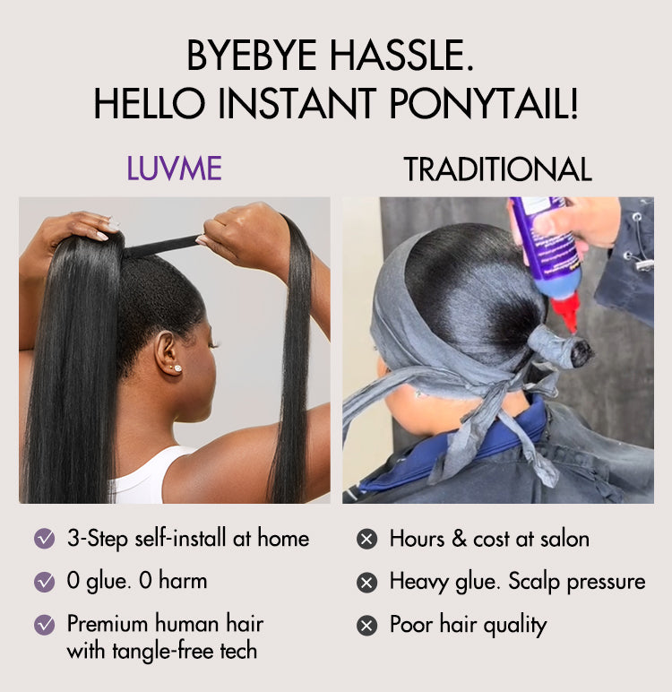 Natural Black Sleek Long Straight Wrap Around Ponytail Hair Extension Virgin Hair-09