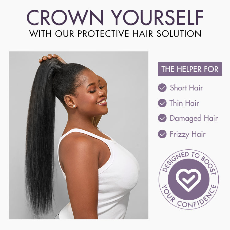 Natural Black Sleek Long Straight Wrap Around Ponytail Hair Extension Virgin Hair-03