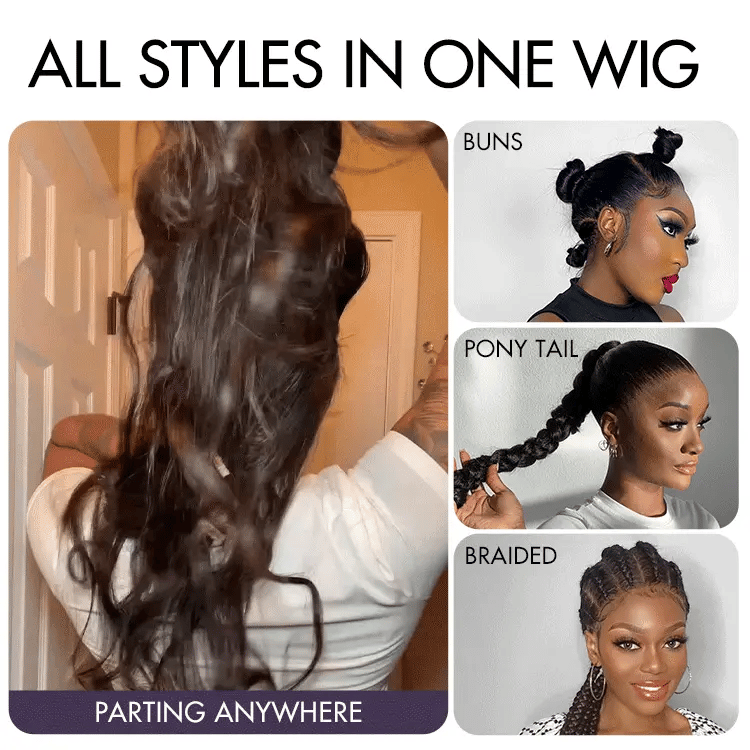 Luvme Hair full lace human hair wig with loose body wave style, flexible fit, invisibility drawstring cap for natural look