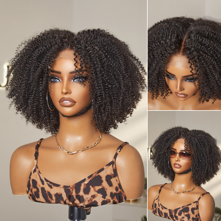 Special Deal | Breathable Cap Natural Bouncy Fluffy Jerry Curl Glueless 5x5 Closure Lace Wig Ready to Go-04