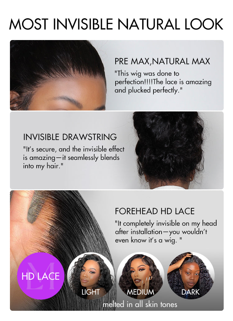 PreMax Wigs - HD Full Lace Water Wave / Straight / Body Wave Flexi-Fit Invisi Drawstring Cap Long Wig-17