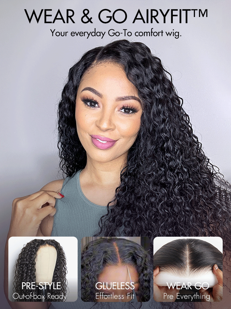 All-Day Comfort Fit & Effortless Water Wave Glueless 5x5 Closure Pre-Cut Lace Curly Wig