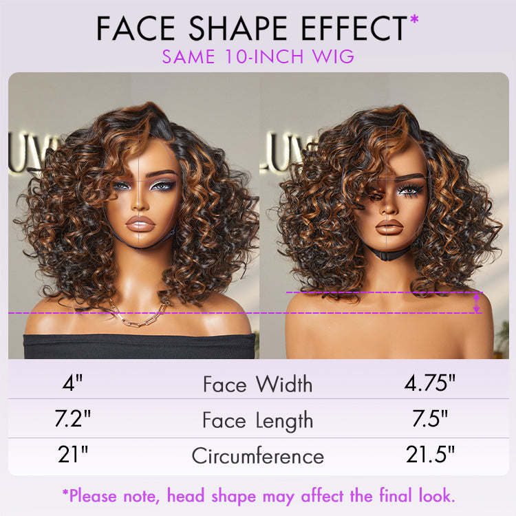 Subscriber Only | Effortless Elegance Brown Highlight / Natural Black Bouncy Curly Wig Minimalist HD Lace Glueless Wig Pre-Cut Lace-15