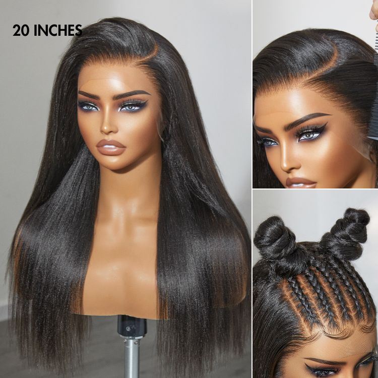 PreMax Wigs - Nature Max Yaki Straight Ear-to-ear 13x6 Frontal HD Lace Glueless Wig 100% Human Hair-13