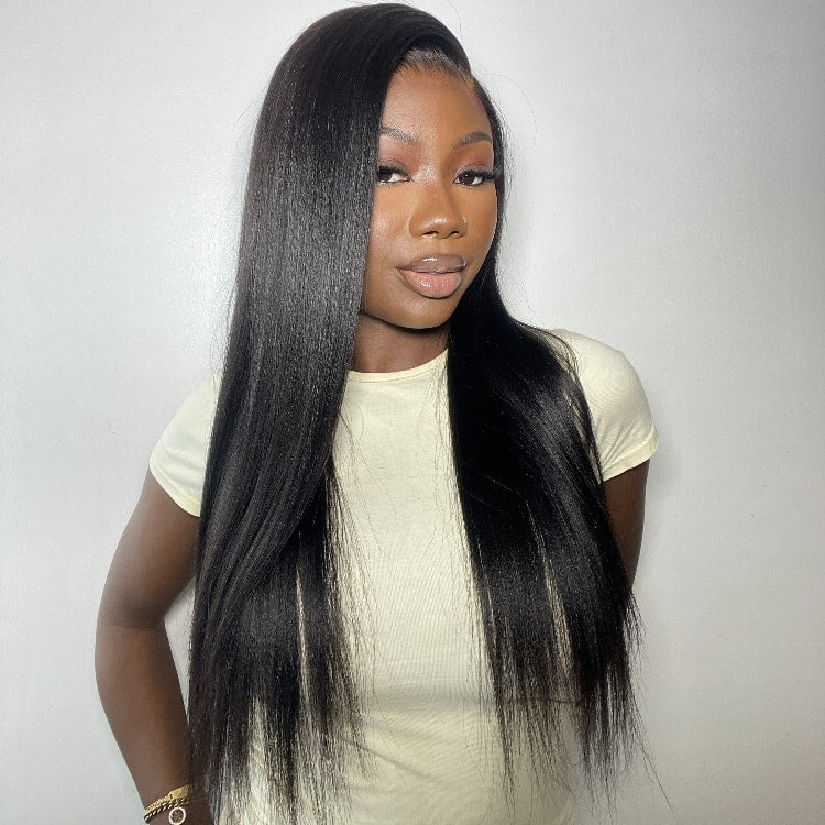 Special Deal | Nature Max Yaki Straight Ear-to-ear Glueless 13x6 Frontal HD Lace C Part Wig Pre-cut Lace - US Only-22