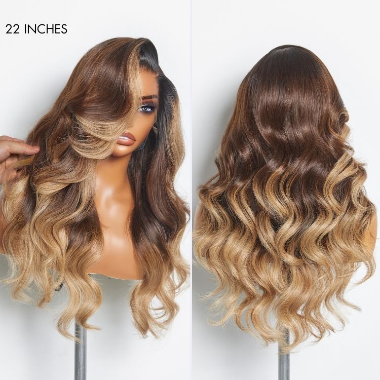 AiryFit™ Scalp Care Wigs - Deep Parting Loose Body Wave Human Hair Wig 11x6 Frontal HD Lace Glueless Wig-12