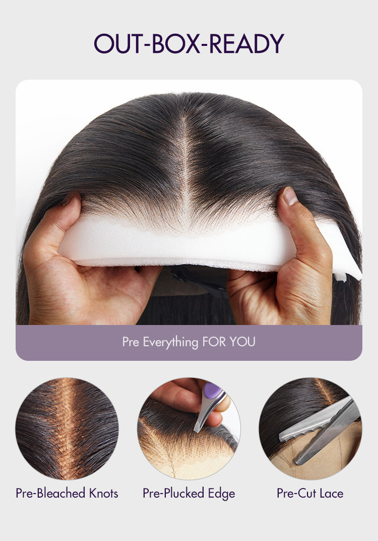 Nature Max™ Yaki / Silky Bob Ear-to-Ear Glueless 13x6 Frontal HD Lace Short Bob Wig-20